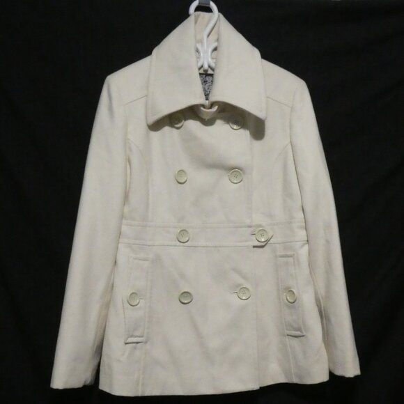 ESPRIT | large | Ivory Pea Coat | Dry Clean Only - Picture 1 of 15
